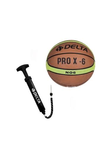 Delta Pro X Deluxe Kauçuk 6 Numara Basketbol Topu + Top Pompası