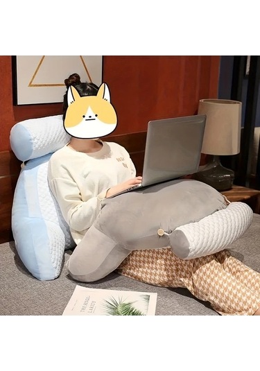 Trendooze Gri Beyaz Tasarım Koltuk Yastığı, 60x40cm, Mevsimsiz Kullanım Gri Beyaz