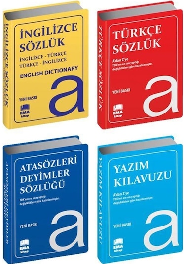 Türkçe-İngilizce Atasözleri ve Yazım Kılavuzu Sözlük Seti - Ema Kitap