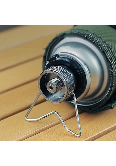 Taşınabilir Gazlı Ocak Adaptörü Braketli Kamp Ocağı Dönüştürücü Bağlantı Vidalı Vana Nozul Şişe Adaptörü Dönüşüm Başlığı Gümüş