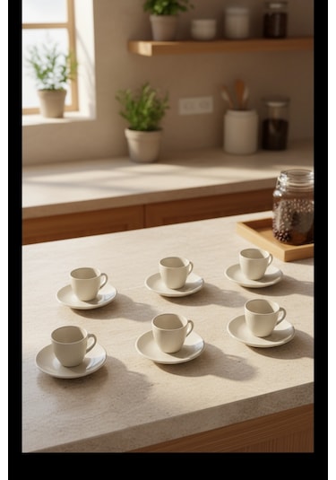 Bernardo Supra 6 Kişilik Fincan Takımı Beyaz