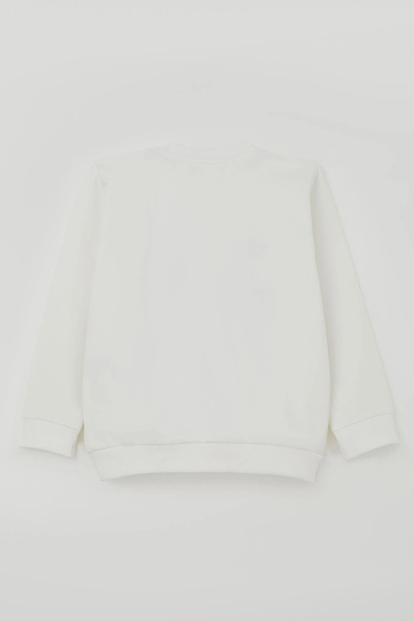 Breeze Erkek Bebek Eşofman Takımı Kulaklıklı Köpekçik Nakışlı 9 Ay-3 Yaş, Beyaz Beyaz