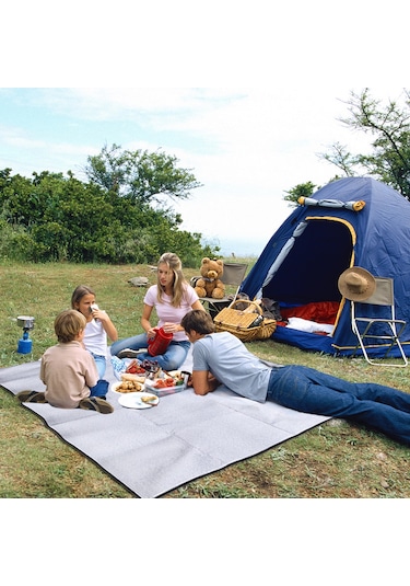 Moveevo 2 2m İki Yönlü Alüminyum Folyo Yatak: Çadır, Piknik, Plaj Ve Ev İçi Çocuk Crawling Matı - Nem Engelleme Çok Renkli