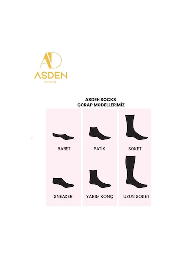 Asden Bambu Kadın Patik Çorap Beyaz 12'li, Dikişsiz, Soft Yıkamalı, Premium 12 Çift Beyaz