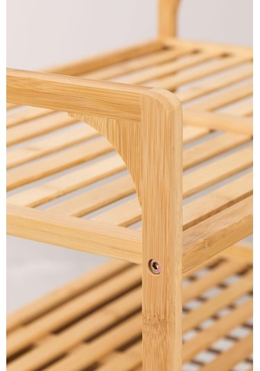 Digithome Bambu Xl Kirli Sepetli 3 Raflı Çok Amaçlı Banyo Düzenleyici Çamaşır Sepeti Organizer Db-0011 Ahşap