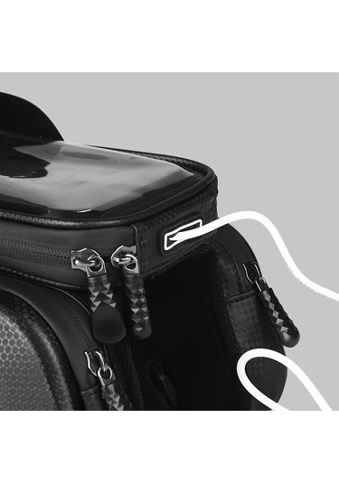 Willowhaven Black 7 İnch Bisiklet Ön Çanta Telefon Tutucu Dokunmatik Ekran Bisiklet Aksesuarı Ahşap