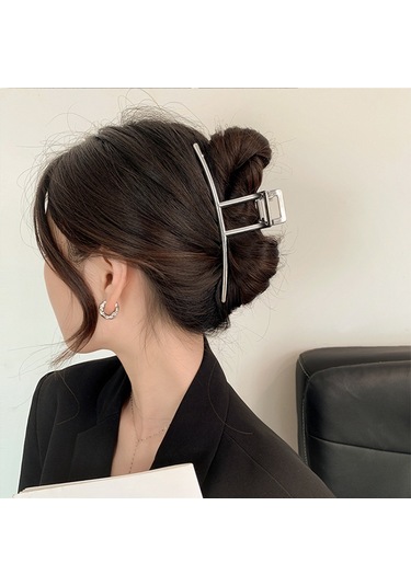 Gümüş Renk Yay Model Metal Mandal Saç Tokası 11 Cm Şık Ve Dayanıklı Tasarım Gümüş