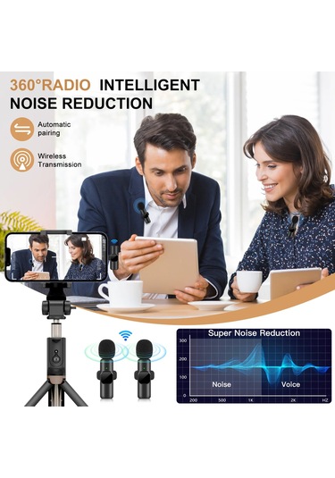 Kablosuz Lavalier Mikrofon Taşınabilir Video Kayıt Mini Mikrofon C Tipi İçin Pembe 1in1