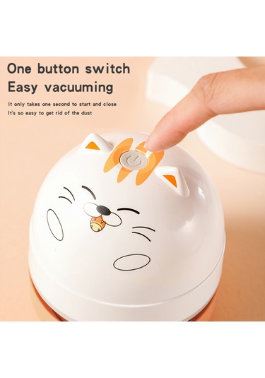 Reedark M20 Şarjlı Mini Masa Süpürgesi - Toz Ve Kırıntı Temizleme Panda Desenli Gümüş