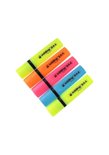 Edding Fosforlu Kalem E-344 5 Li Paket Çok Renkli