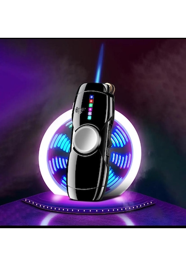 İndirim Center Yeni Sıradışı Stres Çarklı Metal 3 Mod Led Işıklı Jet Çakmak