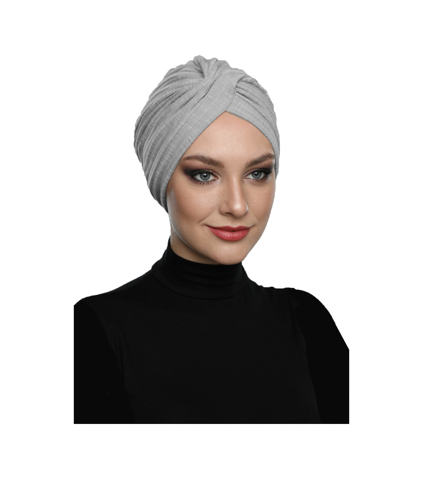 Çapraz Penye Astarlı Bulut Grisi Hazır Türban Bonesi Gri