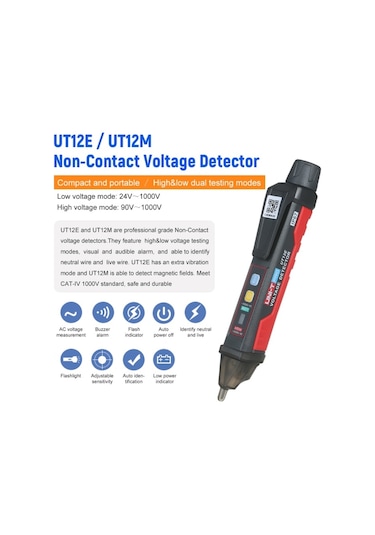 Unit Ut12E Temassız Ac VoLTaj Dedektörü Ip67 90-1000V Faturalı