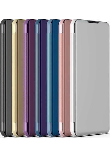 Xiaomi 12 Pro Kaplama Ayna Tutuculu Yatay Çevirme Deri Kılıf
