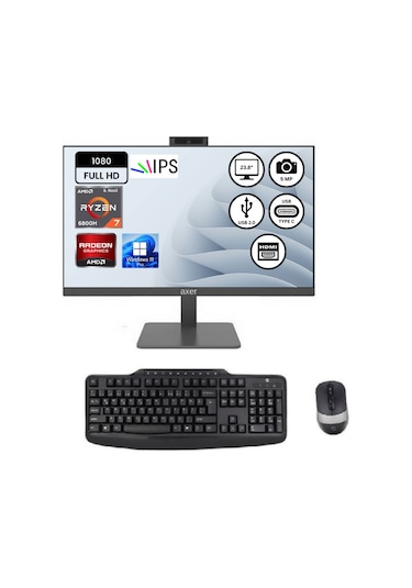 Axer AM24R732 R7 6800H 32 GB 512 GB SSD 23.8" W11P AIO Masaüstü Bilgisayar