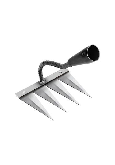 Symbee "4 Dişli Yüksek Karbon Çelik Bahçe Tırmığı - Toprak Kabartma, Yabani Ot Temizleme Ve Yaprak Toplama İçin Dayanıklı"