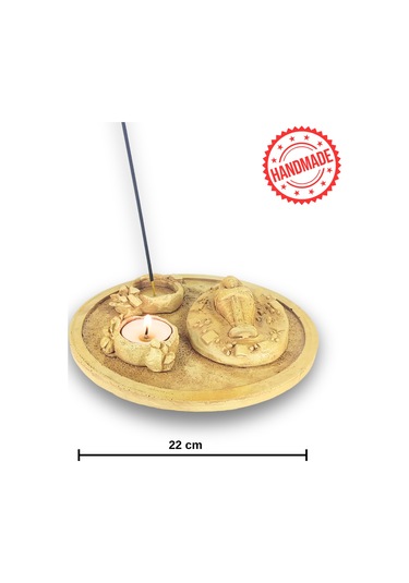 Antik Mısır Daire Sarcophagus Lahit Çubuk Tütsülük Ve Tealight