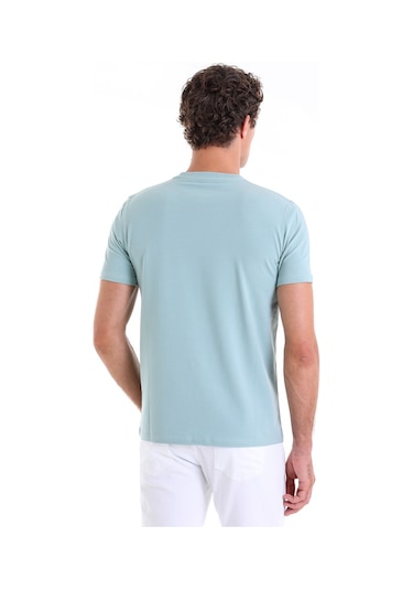 Hatemoğlu Mint Regular Fit Düz Pamuklu Bisiklet Yaka Triko Tişört Mint