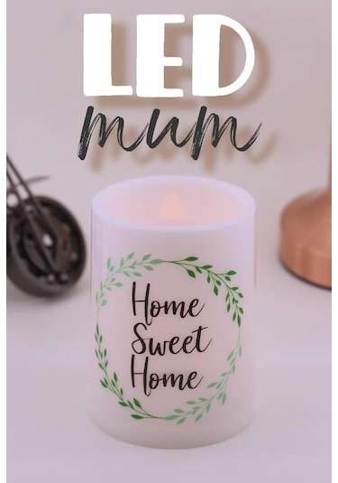 3 Lü Çelenk Led Mum Bardak Tipi Pilli Dumansız Alevli Dekoratif Yapay Mum 10 Cm Beyaz