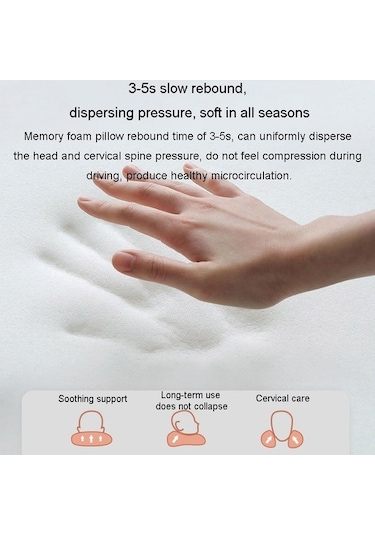 Tongxida Araba Minderi Kafalık + Bel Pedi Mavi Servikal Destek Arkalık Yastık