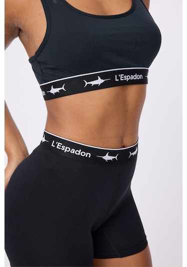 Athleshorts Yüksek Bel Kadın Uzun Boxer Şort -3081 Siyah