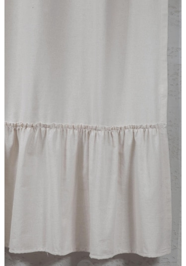 Naturel Bohem French Stil Fırfırlı Perde Krem