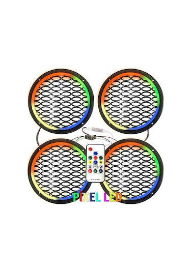 Pixel Ledli 20cm Hoparlör Kapak 4adet Poke Pk-5651