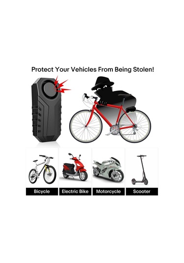 Yunboo Kross Kenar Su Geçirmez Bisiklet Alarmı, Kumanda Kontrol, Titreşim Sensörü, Sos Fonksiyonu, Dayanıklı Pc Kasa, 3 Zil Sesi Sf22r