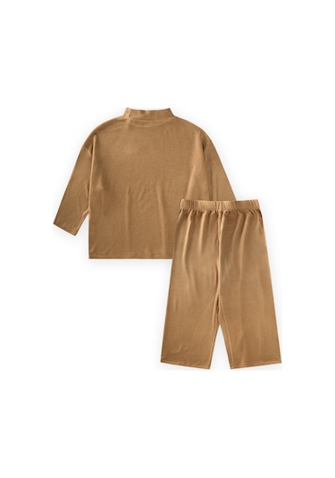 Cigit Yumuşak Dökümlü Oversize Bambu Takım 3-10 Yaş Olive Yağ Yeşili