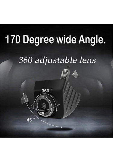 Fosenze Araba Geri V Görüntü Kamera Ahd 720p Gece Görüşü 170 Derece Dönüştürülebilir Ccd Gümüş Evrensel Araç Kamerası