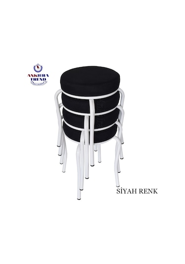 Tabure (Beyaz Ayaklı) (4 Adet) - Mutfak Balkon Taburesi