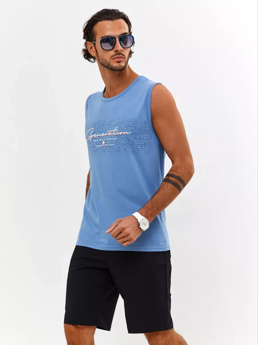 Coffa Sporcu Atlet İç Çamaşırı Baskılı Baskılı Spor İç Çamaşırı Atlet 73259925 Mavi