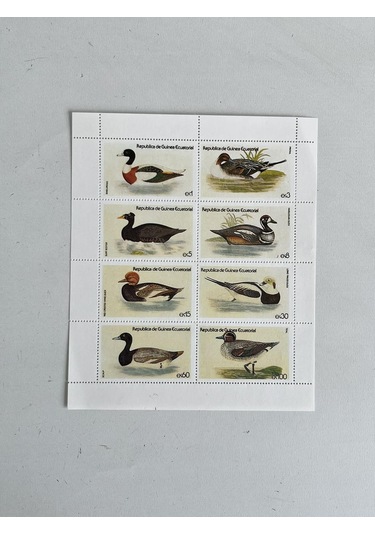 Ördek Temalı Ekvator Ginesi Damgasız 8'li Blok Pul