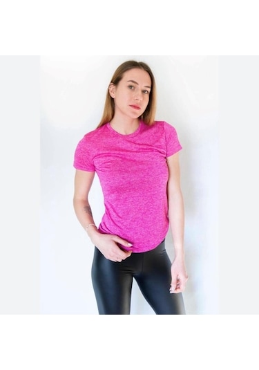 Lotto Kadın Fuşya Düz T-Shirt W1108 Fuşya