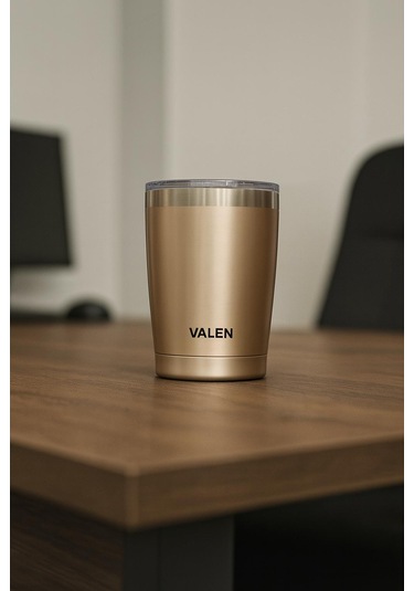 Çift Duvarlı Vakumlu Kahve Bardağı 340 Ml / Gold