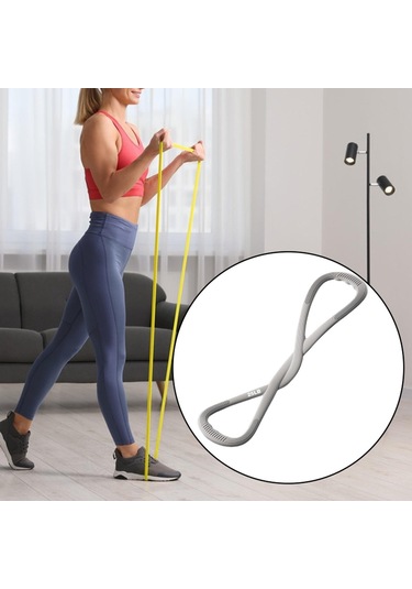 Suntek 8 Saplı Direnç Bandı Taşınabilir Egzersiz Antrenman Gri 25 Lbs