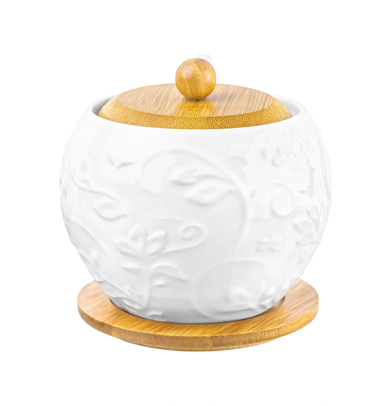 Elan Gallery Kapaklı Ve Kaşıklı Şekerlik "dalda Kuşlar", 620 Ml 17780900 Beyaz