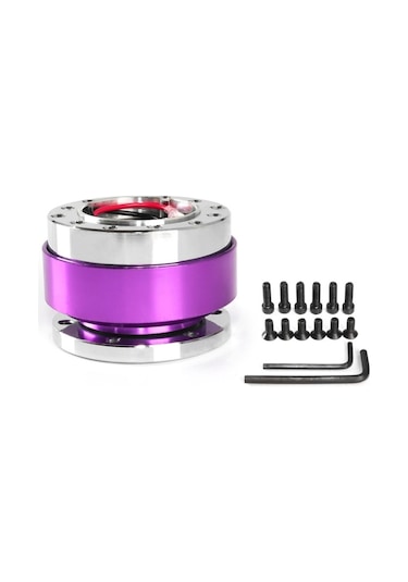 Sones Evrensel 60mm Araba Direksiyon Hızlı Bırakma Hub Yarış Adaptörü Snap Off Boss Kiti Mor