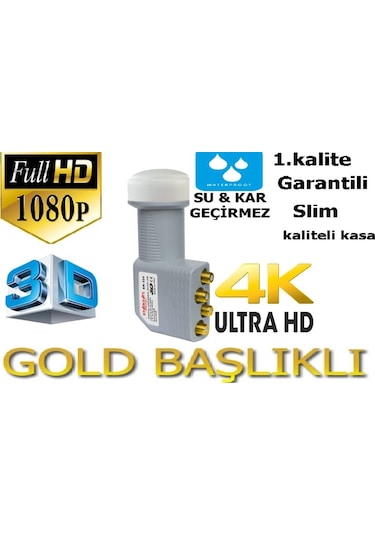 Starsat Dörtlü Lnb 4 Lnb 3D 4K Altın Uclu F Connector