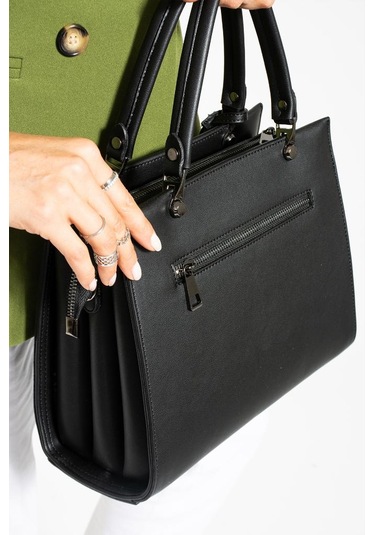 Kadın Omuz Çantası 30 25 Cm Kutu Model Çapraz Askılı Postacı Çanta Mega Çanta Business Kol Çantası Siyah