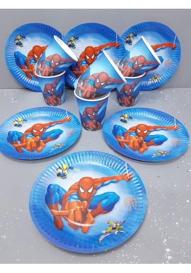 Love Land Örümcek Adam Temalı 20 Kişilik Bir Parti İçin Tek Kullanımlık Yemek Takımı 168057139 Diğer