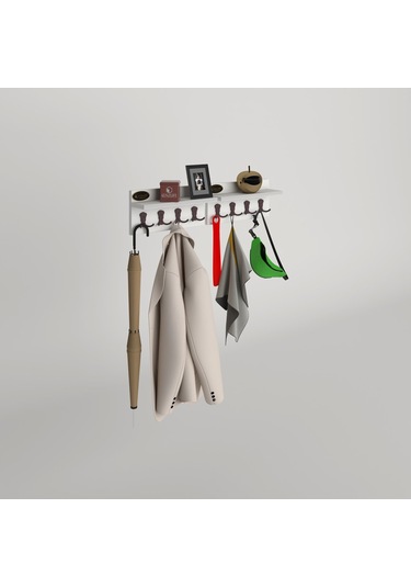 Kenzlife Elbise Askılığı Karayemiş2 Byz 26 076 12 Vestiyer Portmanto Askı Askılık 8 Adet Askı Ahşap