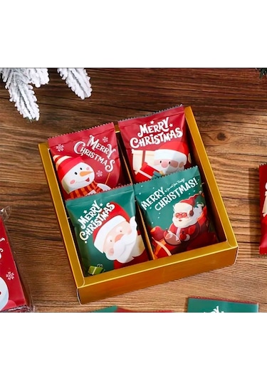 Yılbaşı-noel Kurabiye Bisküvi Ambalaj Poşeti -5 Adet
