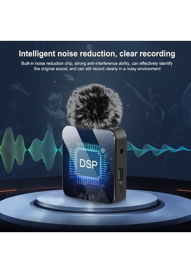 Puluz İphone / İpad Uyumlu Kablosuz Lavalier Mikrofon, 8 Pimli Alıcı Ve Çift Mikrofonlar Siyah A