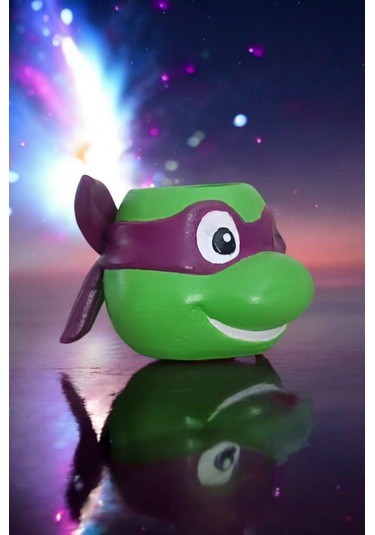 Ninja Kaplumbağa Şeklindeki Kalemlik Farklı Karakter 7x10 Cm Mor