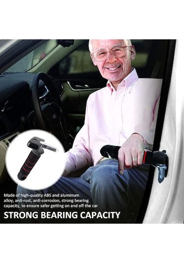 Ximistore9 Araba Kapısı Kol Dayama - Kırıcı Çekiç - Fenerli 3'ü 1 Arada Araç Güvenlik Aleti Kırmızı-siyah
