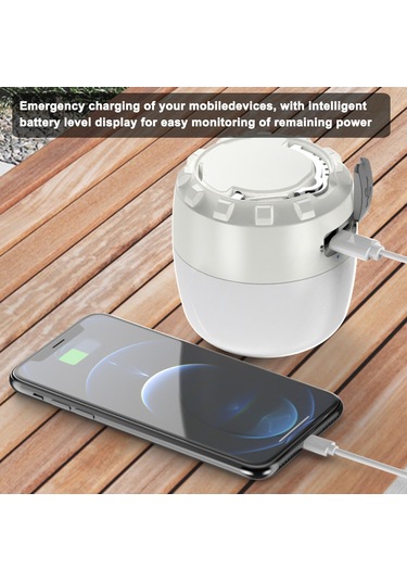 Teltree Uzun Ömürlü Led Kamp Lambası: 3 Renk Sıcaklığı, Şarj Edilebilir, Su Geçirmez, Taşınabilir Çadır Aydınlatması Bej