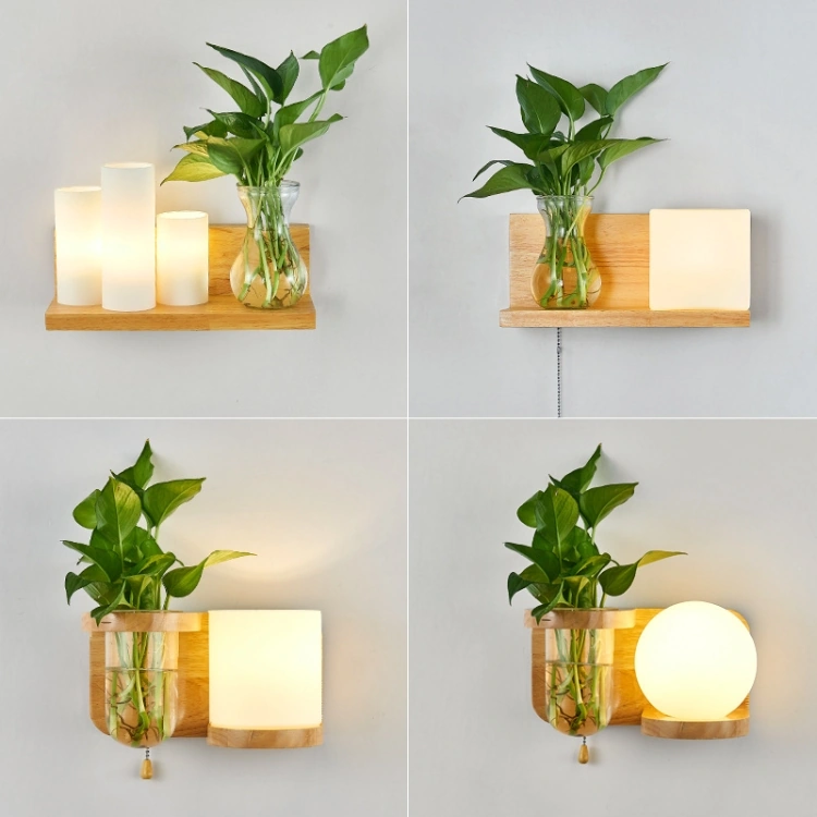 Ahşap Duvar Lambası For 12w White Light Diğer Altın