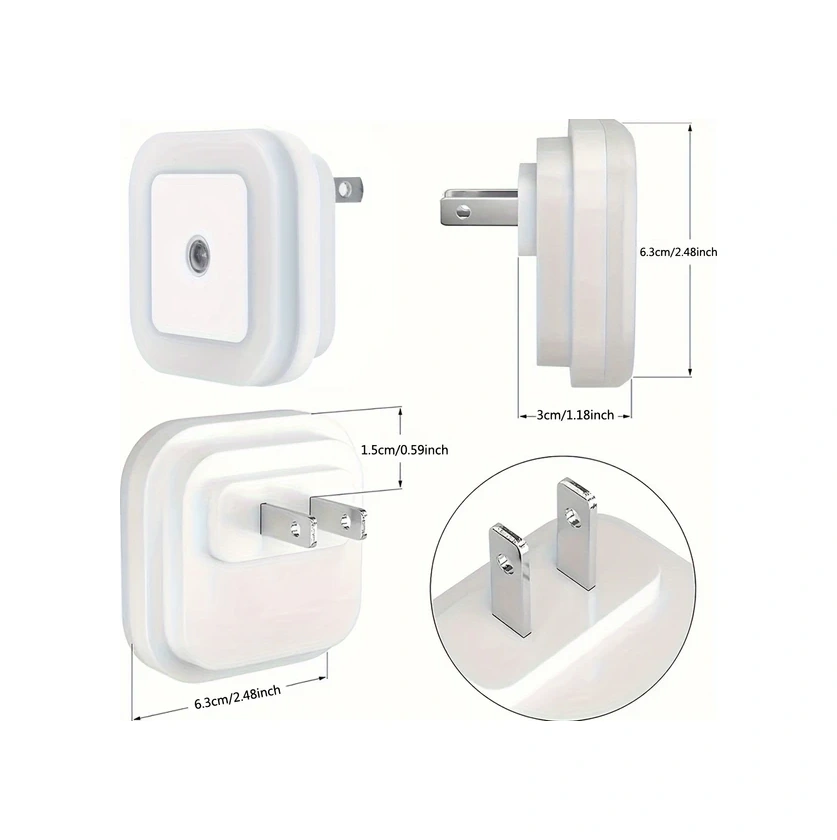 Dashanshop Akıllı Led Gece Lambası Beyaz Hareket Sensörlü Otomatik Açılır Kapanır Duvara Takılabilir Beyaz