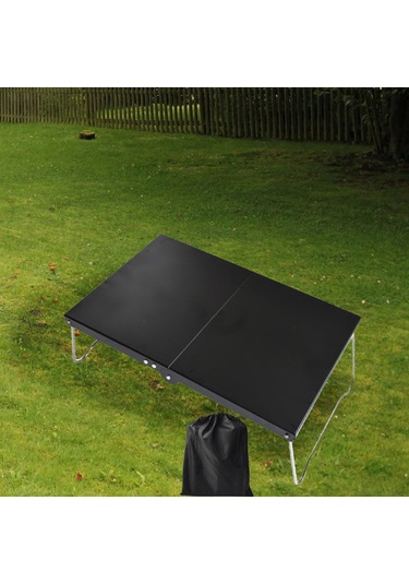 Suntek Mini Kamp Masası Katlanır Tour Yard Barbekü Için Siyah